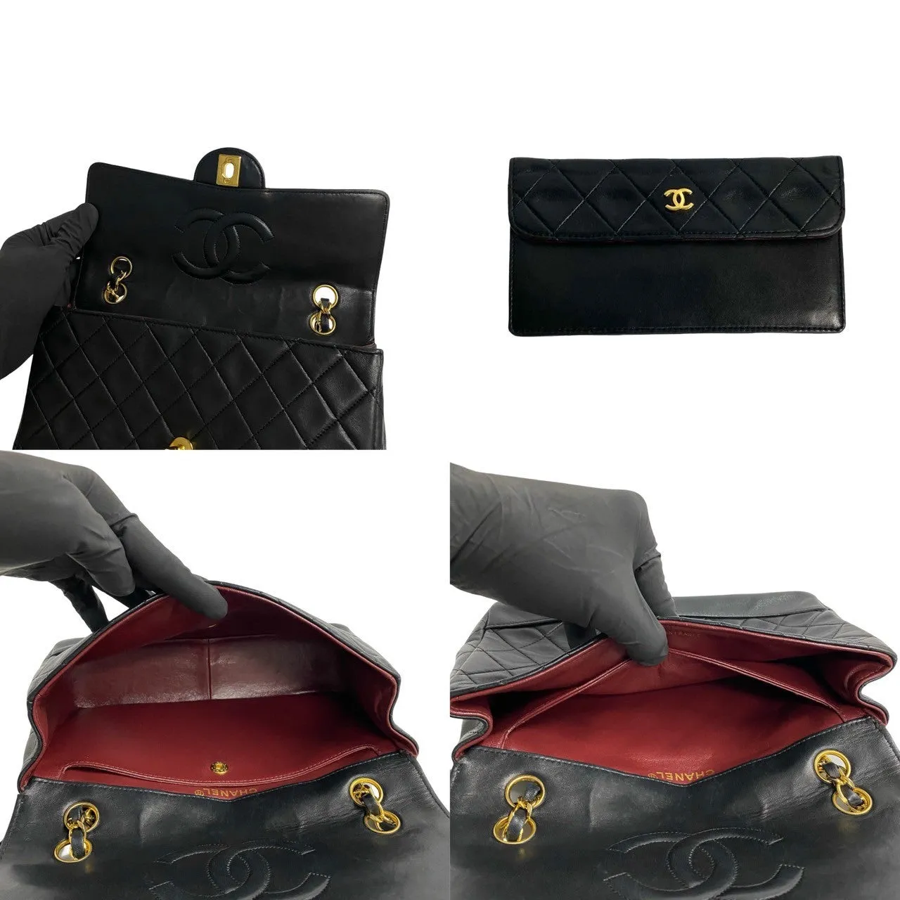 CHANEL Shoulder Bag lambskin black Matrasse
