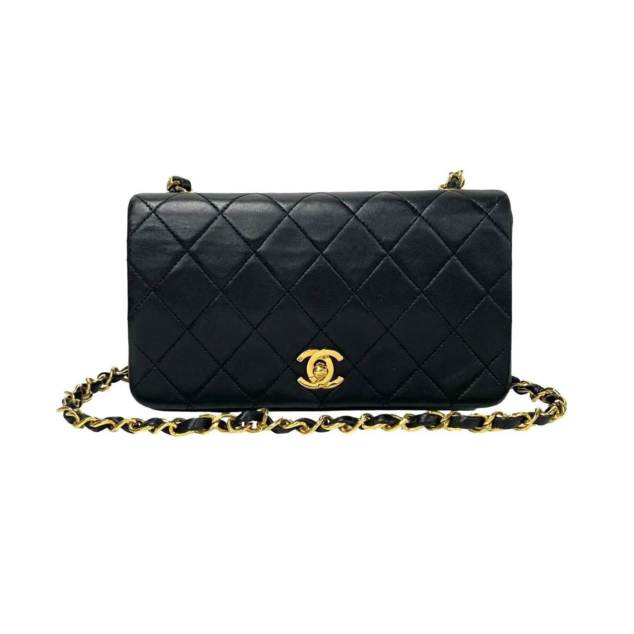 CHANEL Shoulder Bag lambskin black Matrasse