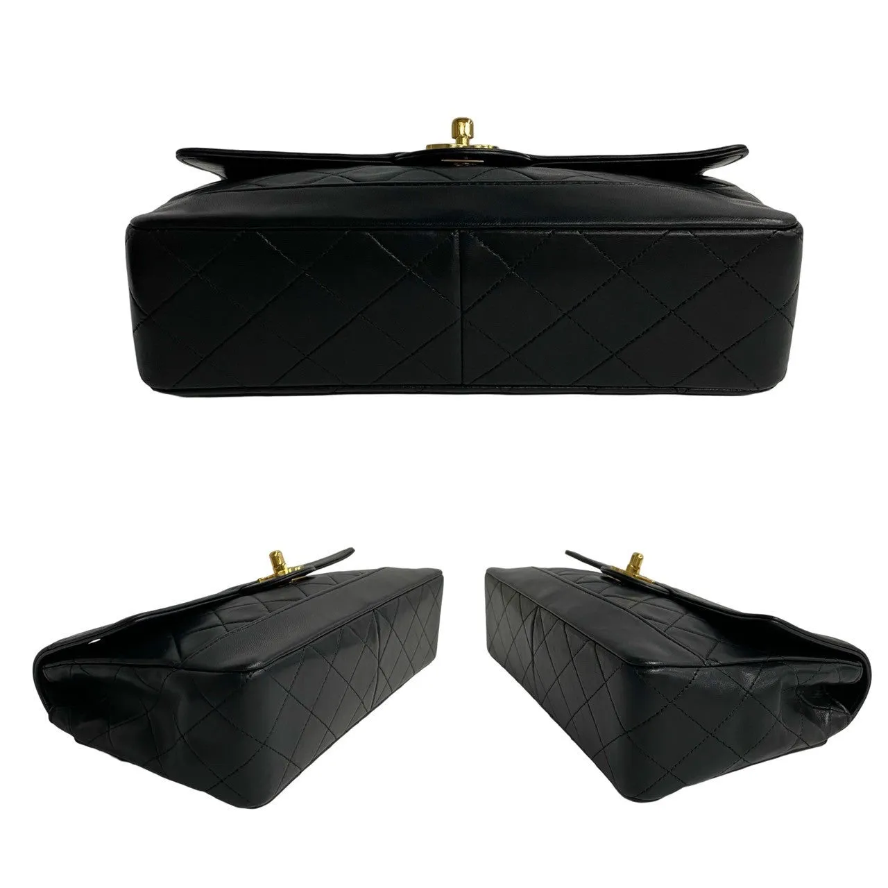 CHANEL Shoulder Bag lambskin black Matrasse