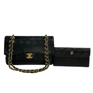 CHANEL Shoulder Bag lambskin black Matrasse