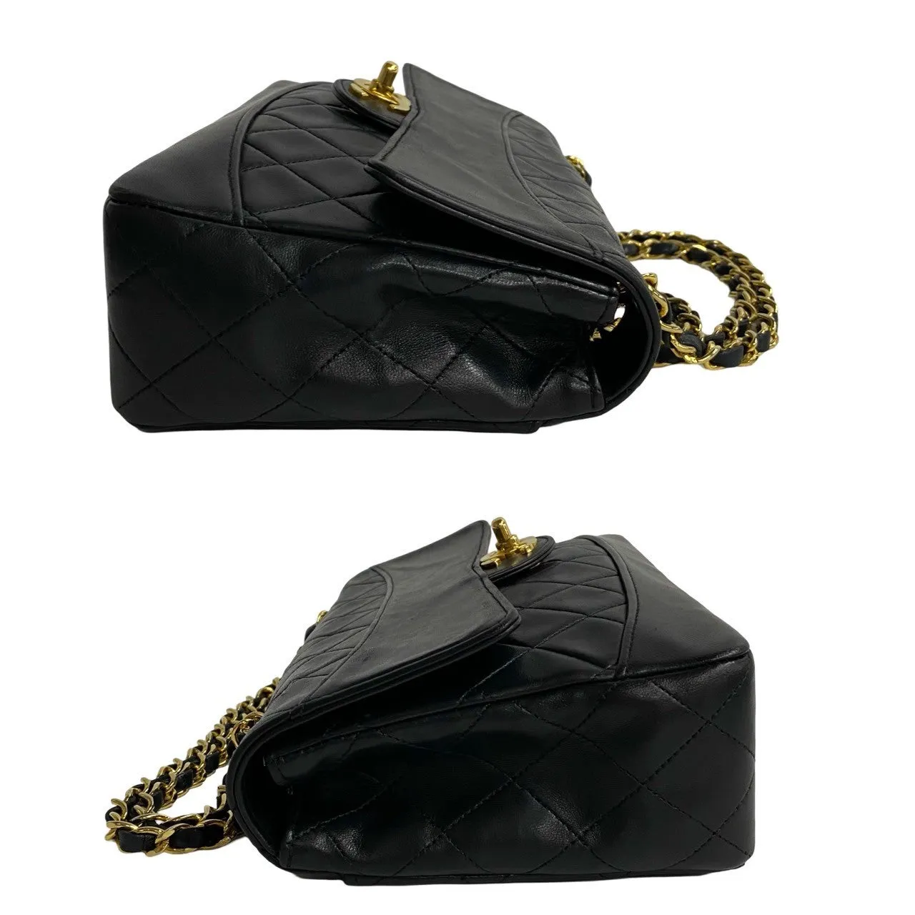 CHANEL Shoulder Bag lambskin black Matrasse