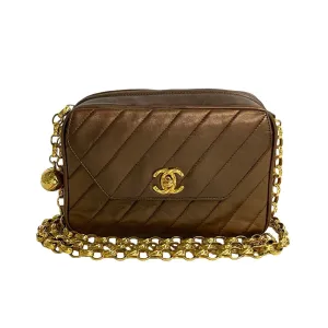 CHANEL Shoulder Bag lambskin Brown