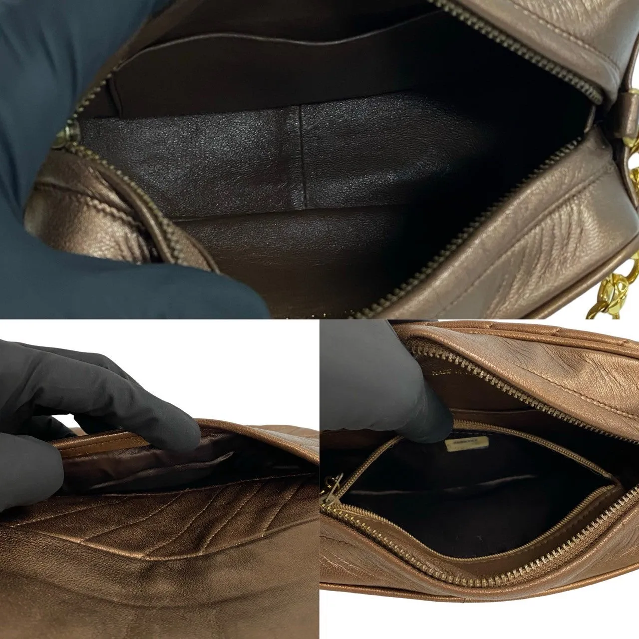 CHANEL Shoulder Bag lambskin Brown