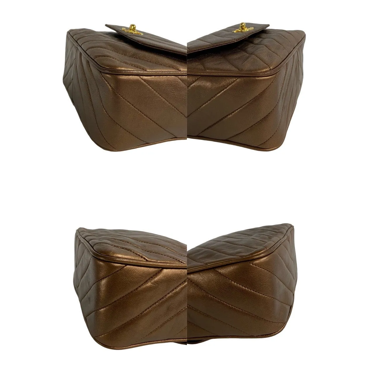 CHANEL Shoulder Bag lambskin Brown