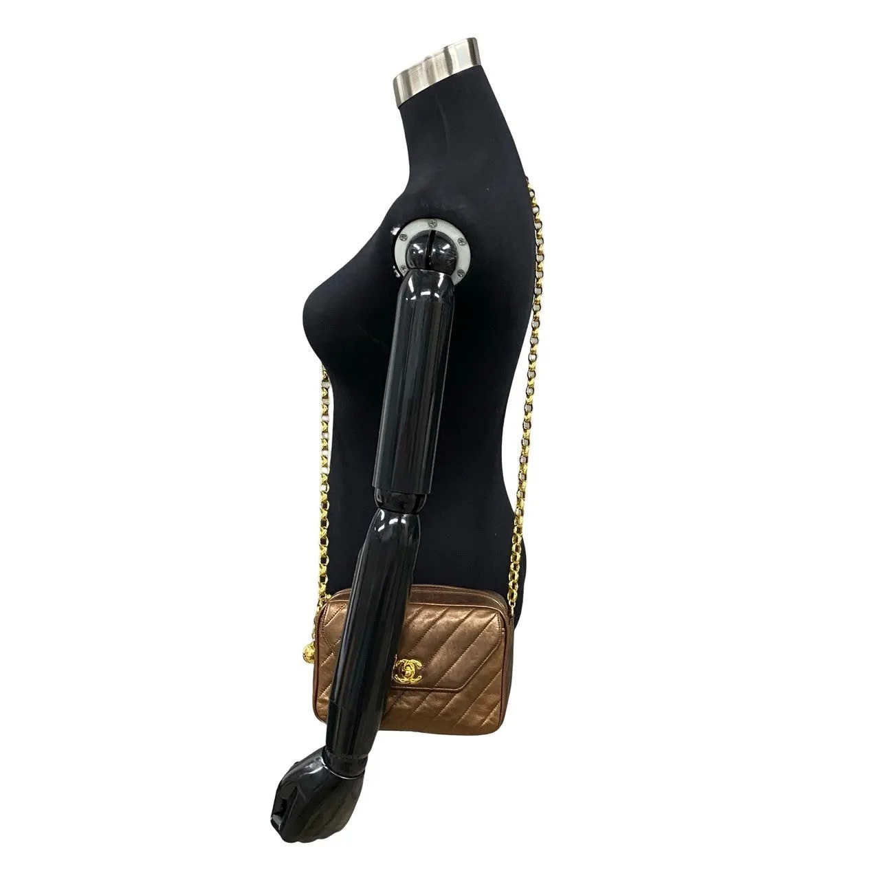 CHANEL Shoulder Bag lambskin Brown