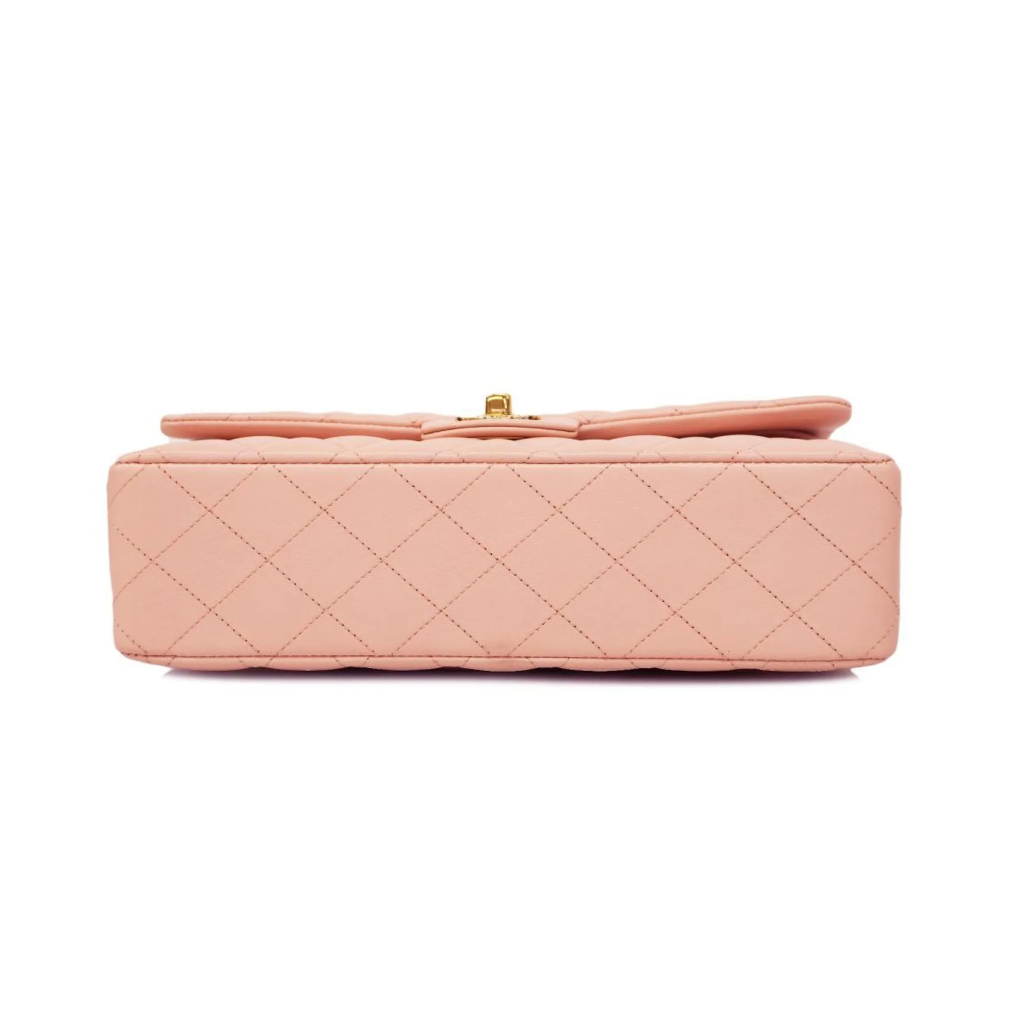 Chanel Shoulder Bag Matelasse W Flap Chain Lambskin Pink Champagne Women's