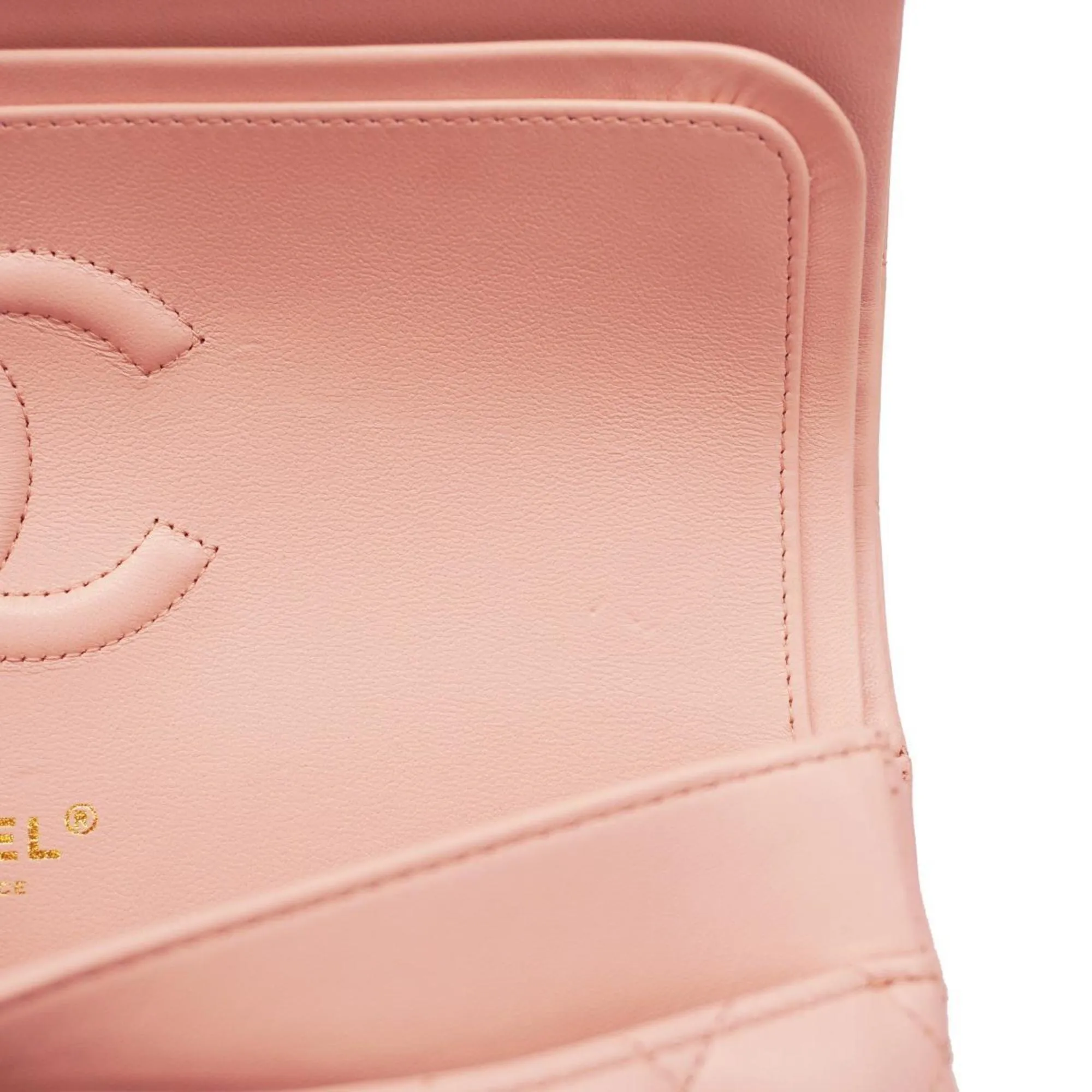 Chanel Shoulder Bag Matelasse W Flap Chain Lambskin Pink Champagne Women's