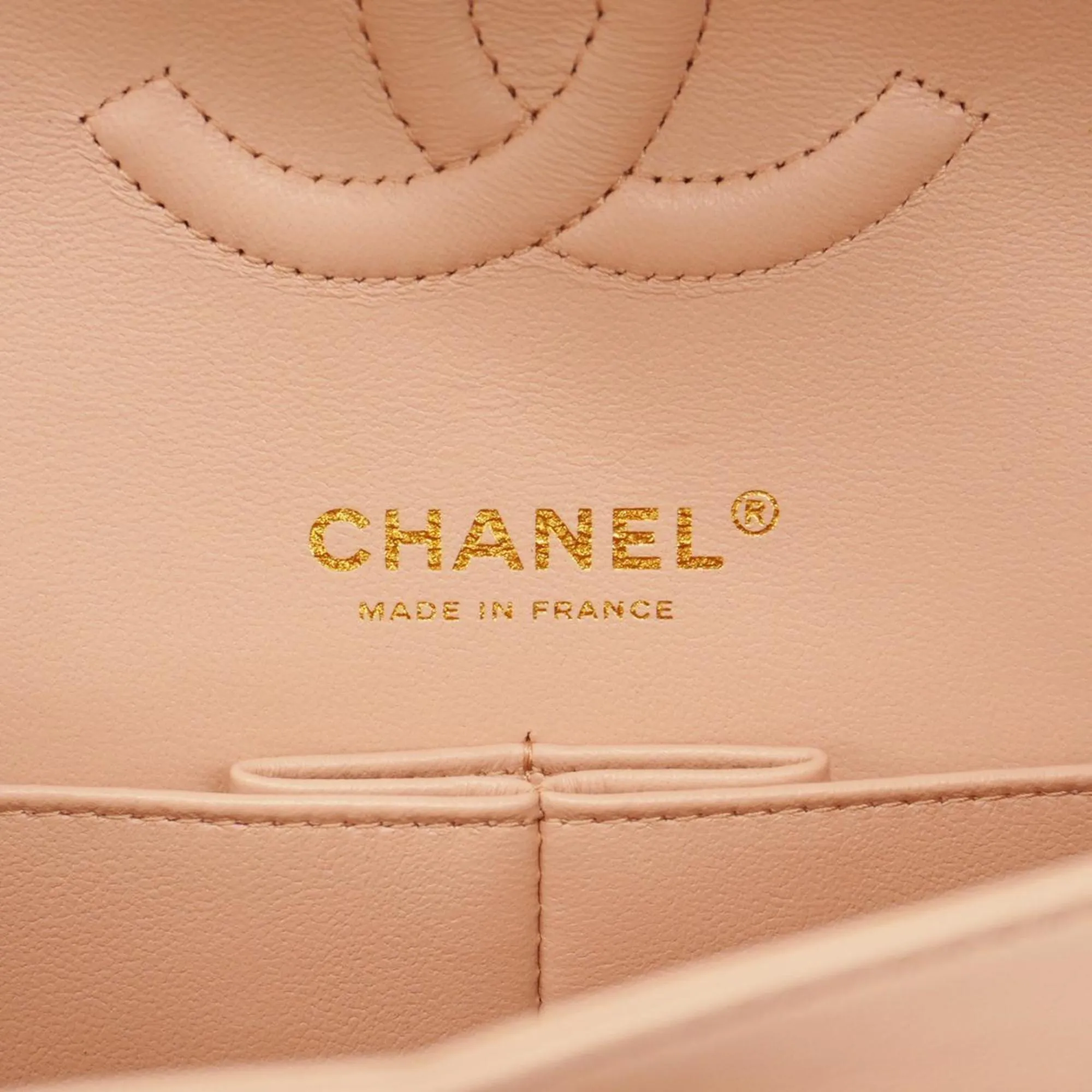 Chanel Shoulder Bag Matelasse W Flap Chain Lambskin Pink Champagne Women's