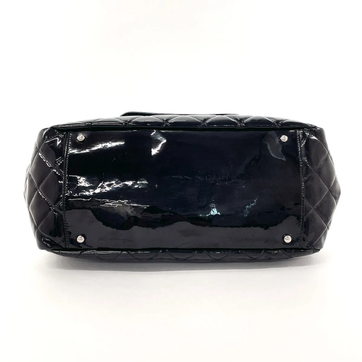 CHANEL Shoulder Bag Patent leather black ChainShoulder Matrasse