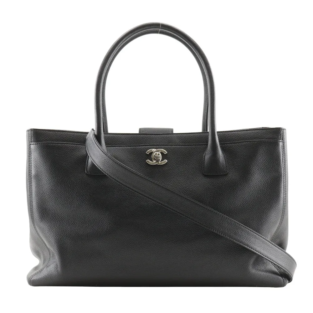 CHANEL Tote Bag A15206 Caviar skin black 2WAYShoulder Executive tote Women Used