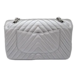 Chanel V Stitch Chain Shoulder Bag Caviar S  Silver