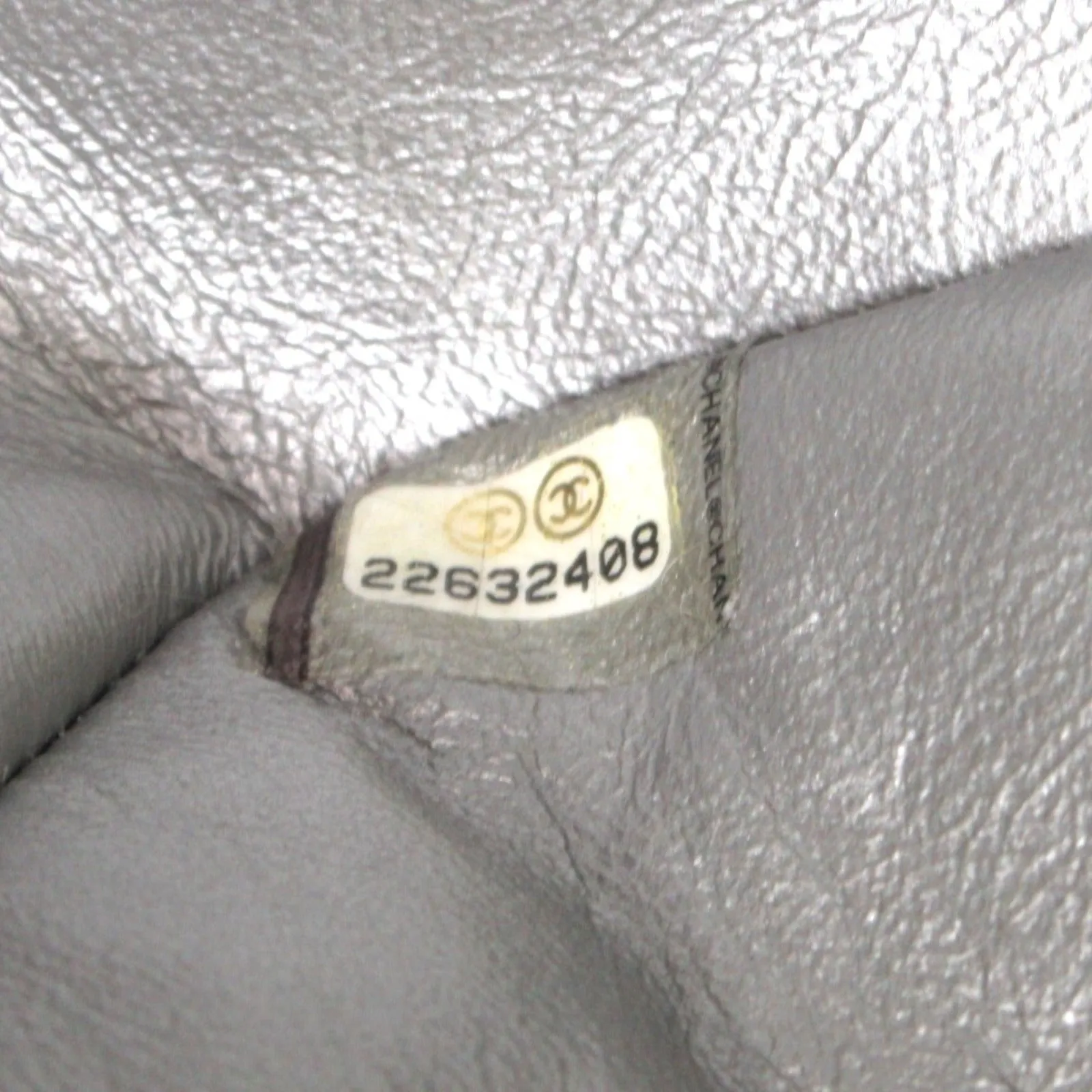 Chanel V Stitch Chain Shoulder Bag Caviar S  Silver