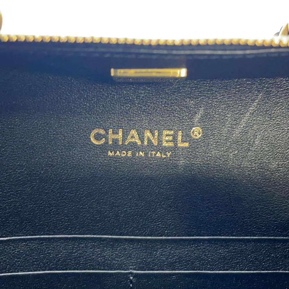 CHANEL Vanity Top Handle ChainShoulder Bag Black AS3319 Lambskin