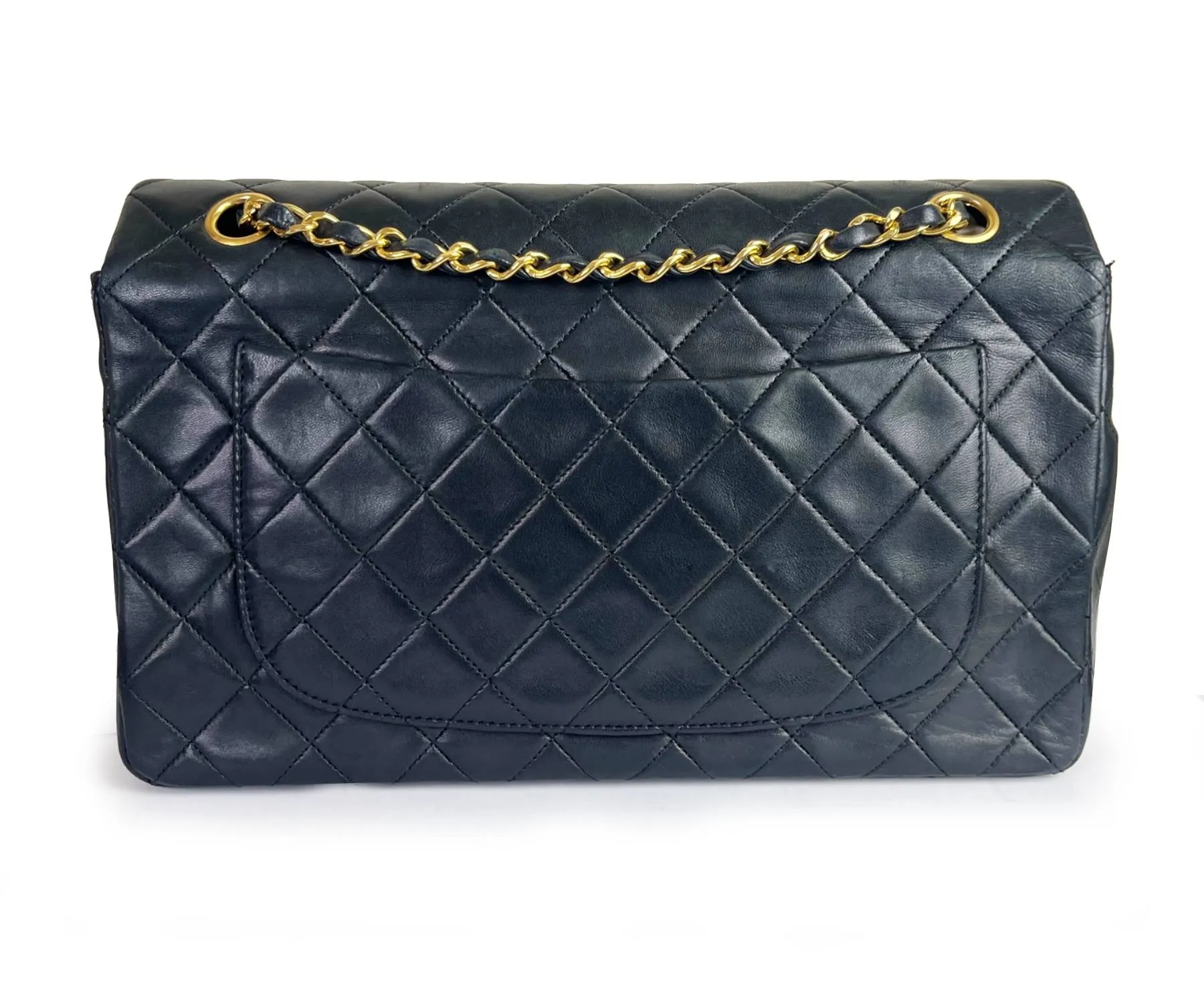 CHANEL Vintage RARE Classic Flap Black Wallet Shoulder Bag Set