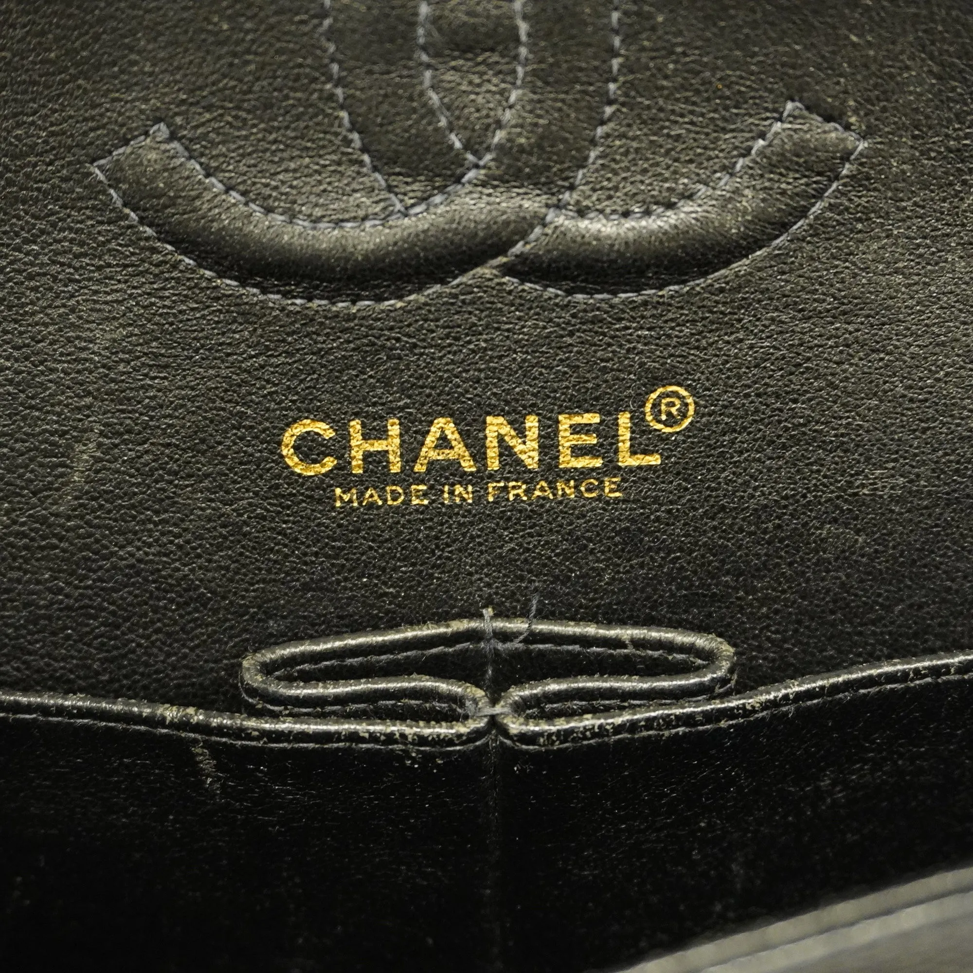 ChanelAuth  Big Matelasse W Flap W Chain Women's Caviar Leather Shoulder Bag