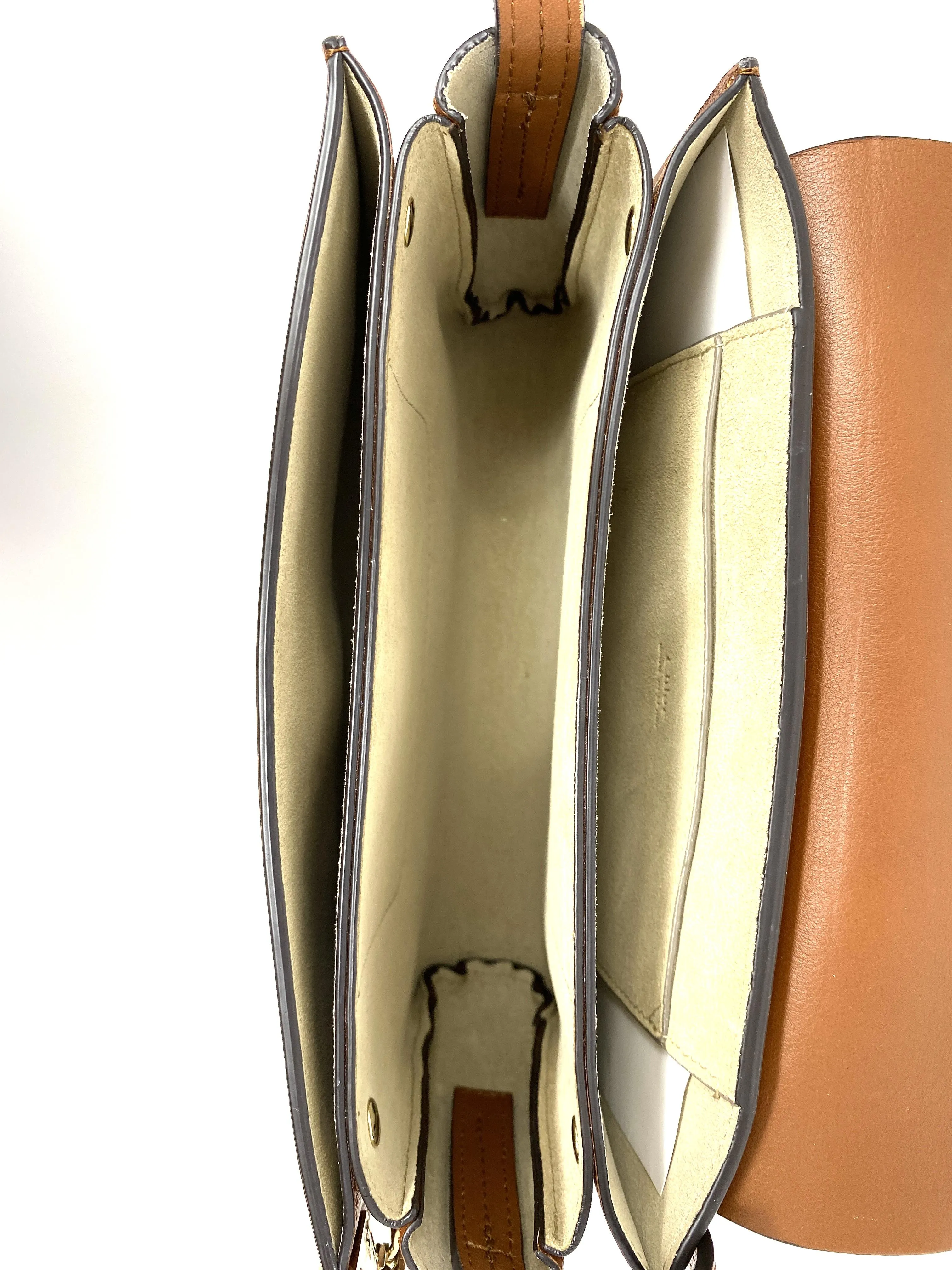 Chlo?? Faye small leather and suede shoulder bag in Tan