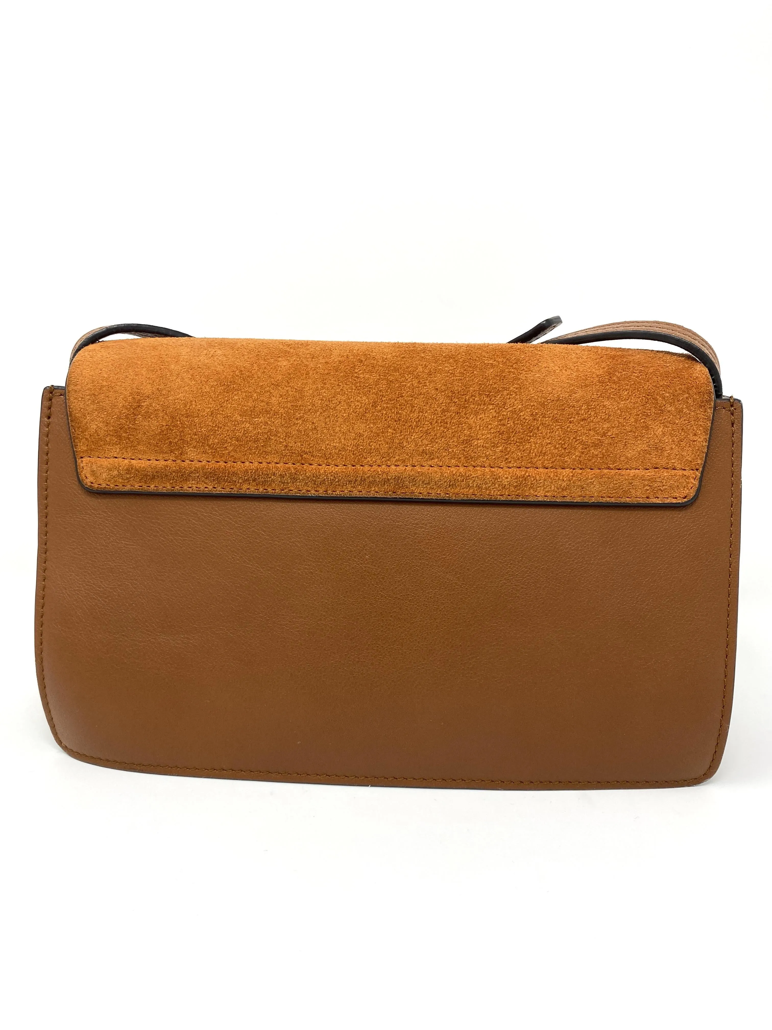 Chlo?? Faye small leather and suede shoulder bag in Tan