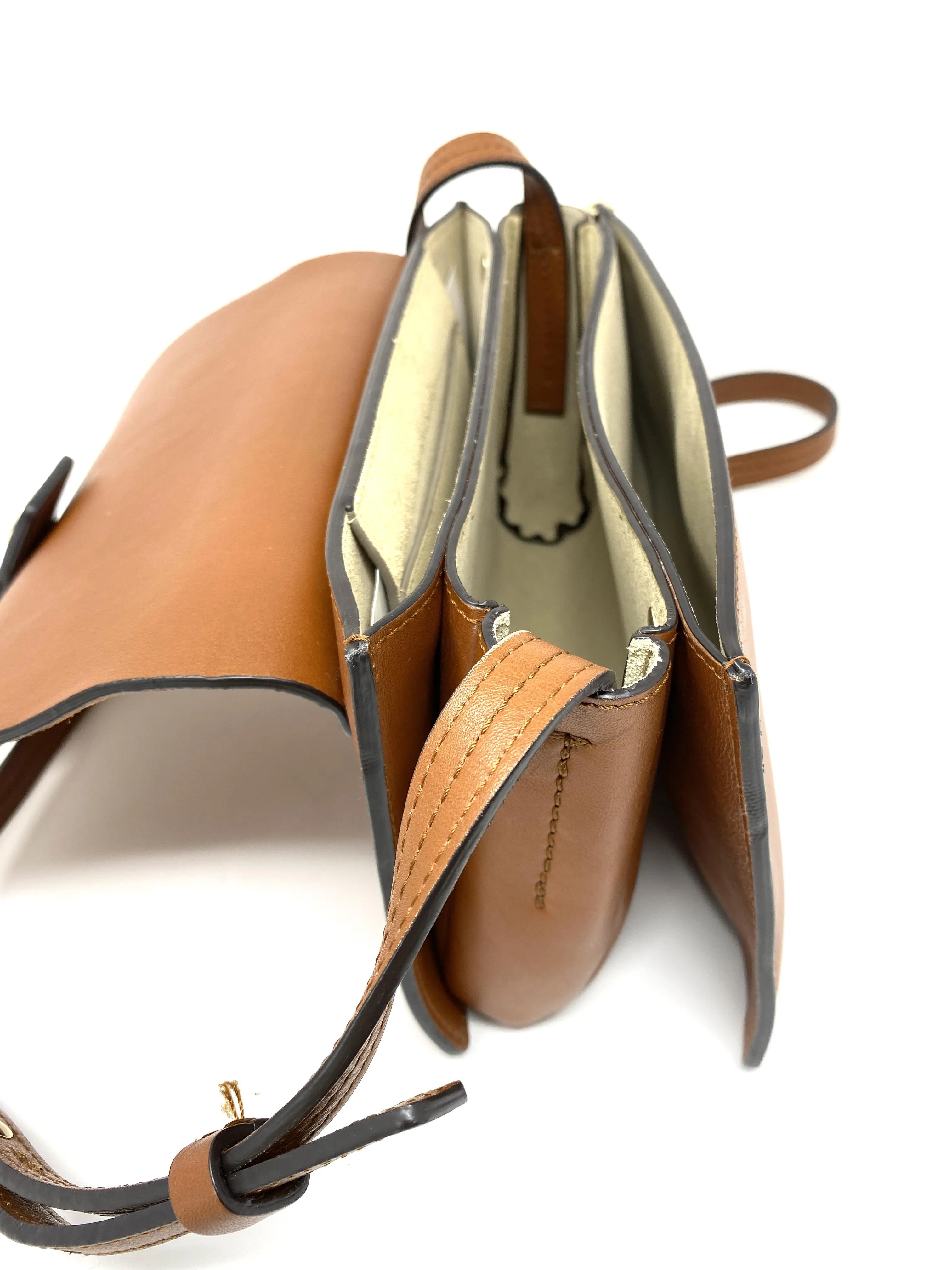 Chlo?? Faye small leather and suede shoulder bag in Tan