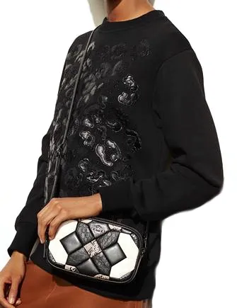 Coach Canyon Quilt Crossbody Clutch in Exotic Embossed Leather