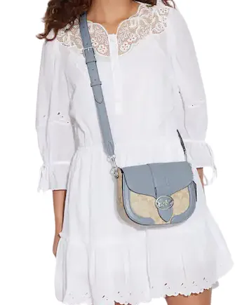Coach Georgie Saddle Bag In Signature Canvas