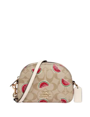 Coach Mini Serena Crossbody In Signature Canvas With Watermelon Print