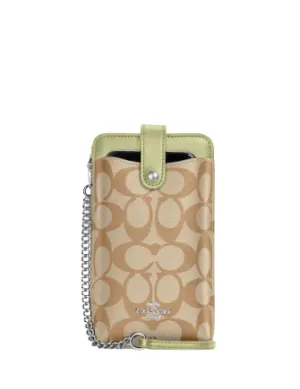 Coach North South Phone Crossbody In Signature Canvas