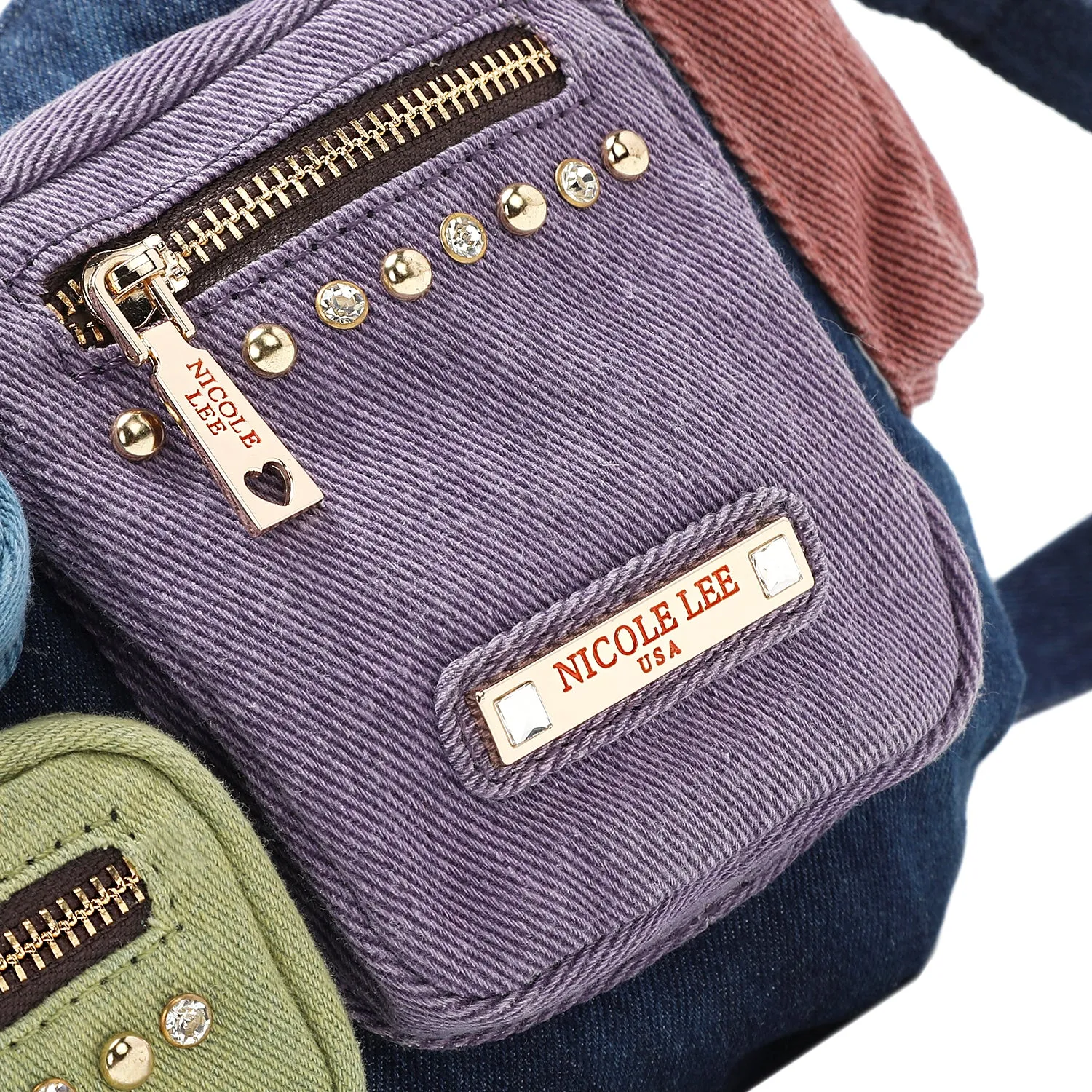 COLOR BLOCK DENIM CROSSBODY