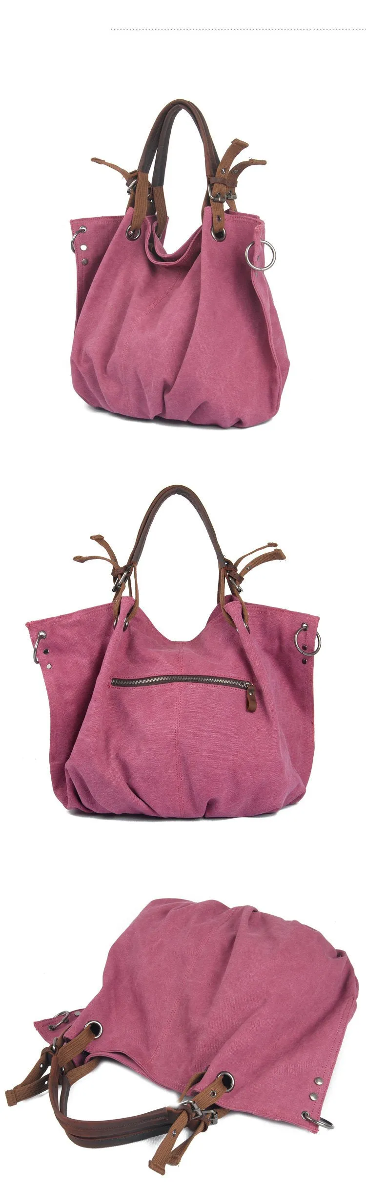 Cool Canvas Leather Womens Mens Simple Fashion Handbag Tote Bag Shoulder Bag Tote Purse For Men