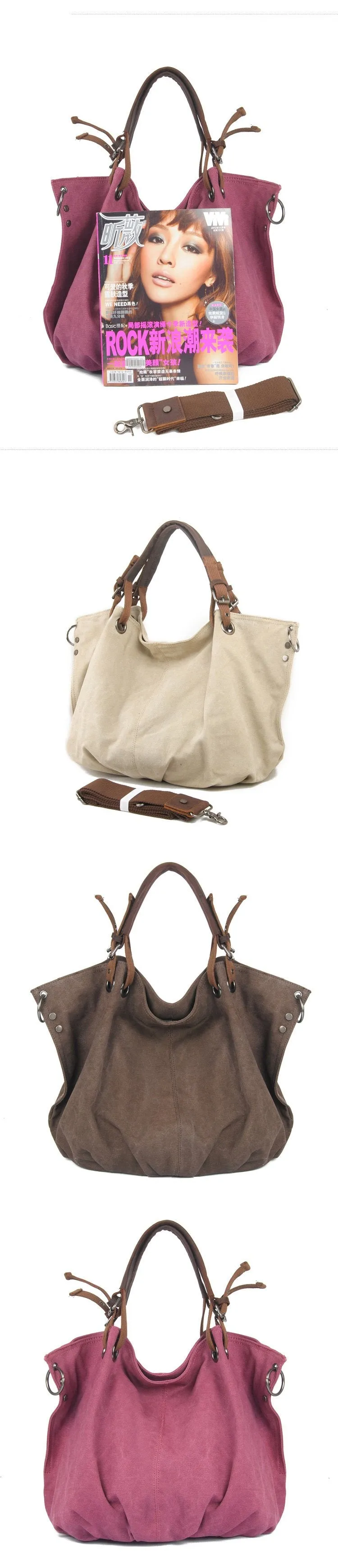 Cool Canvas Leather Womens Mens Simple Fashion Handbag Tote Bag Shoulder Bag Tote Purse For Men