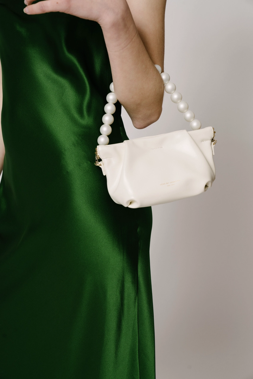 Cream Croissant Shoulder Handbag
