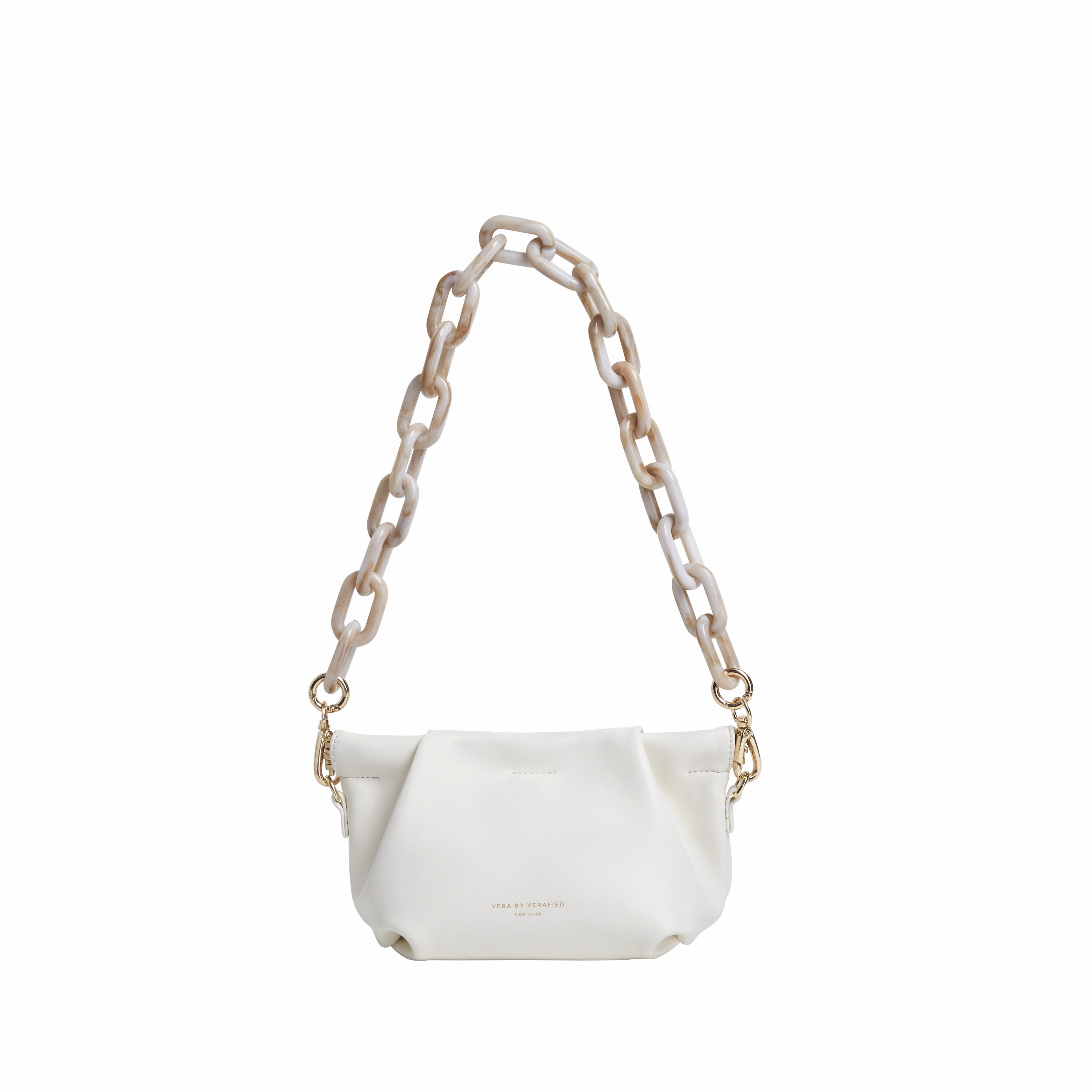 Cream Croissant Shoulder Handbag