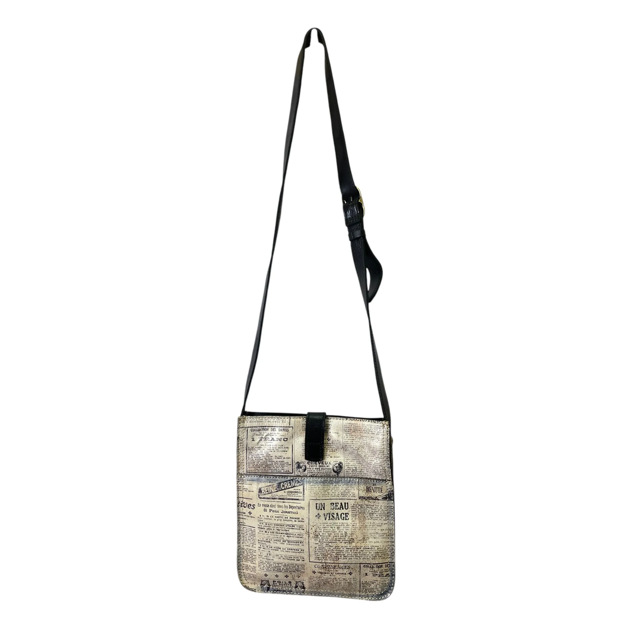 Crossbody Designer By Patricia Nash In Black & Cream, Size:Medium
