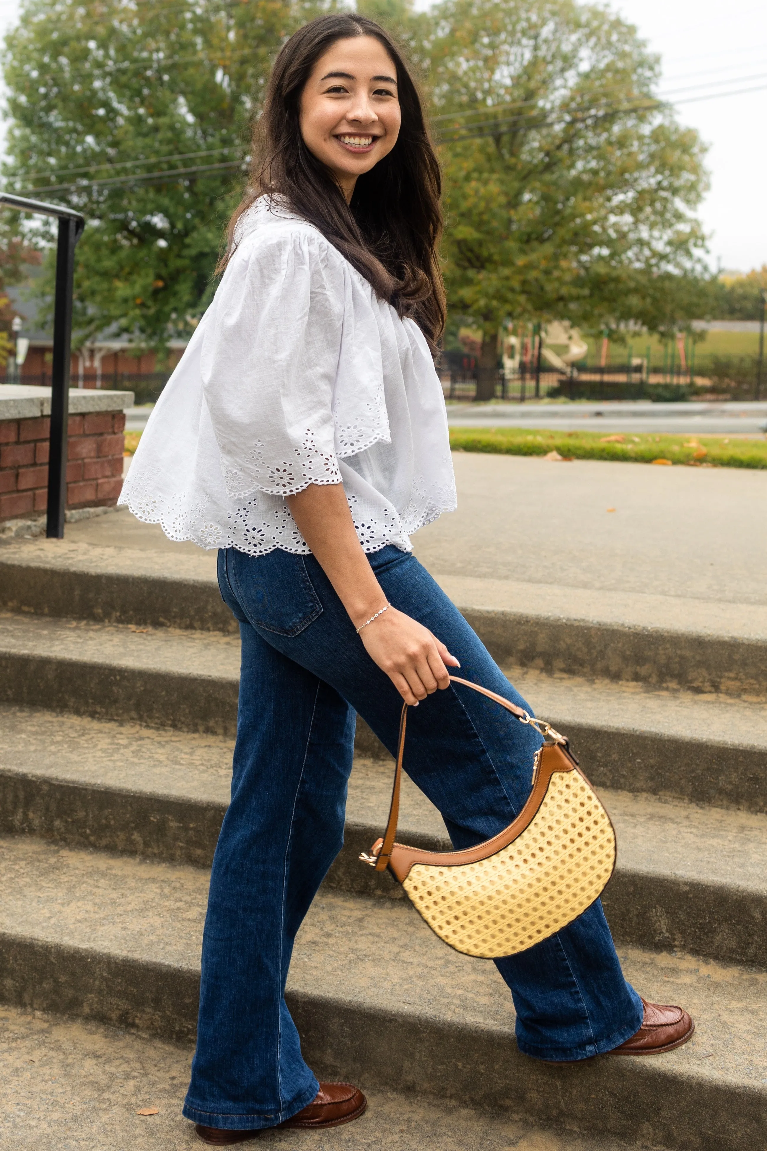 Daisy Vegan Rattan Crossbody