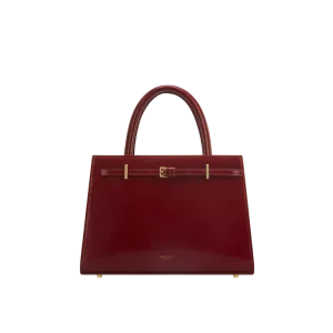 Dark Cherry Book Leather Tote Bag 25