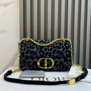 Dior Bobby Leopard Print Black Shoulder Bag