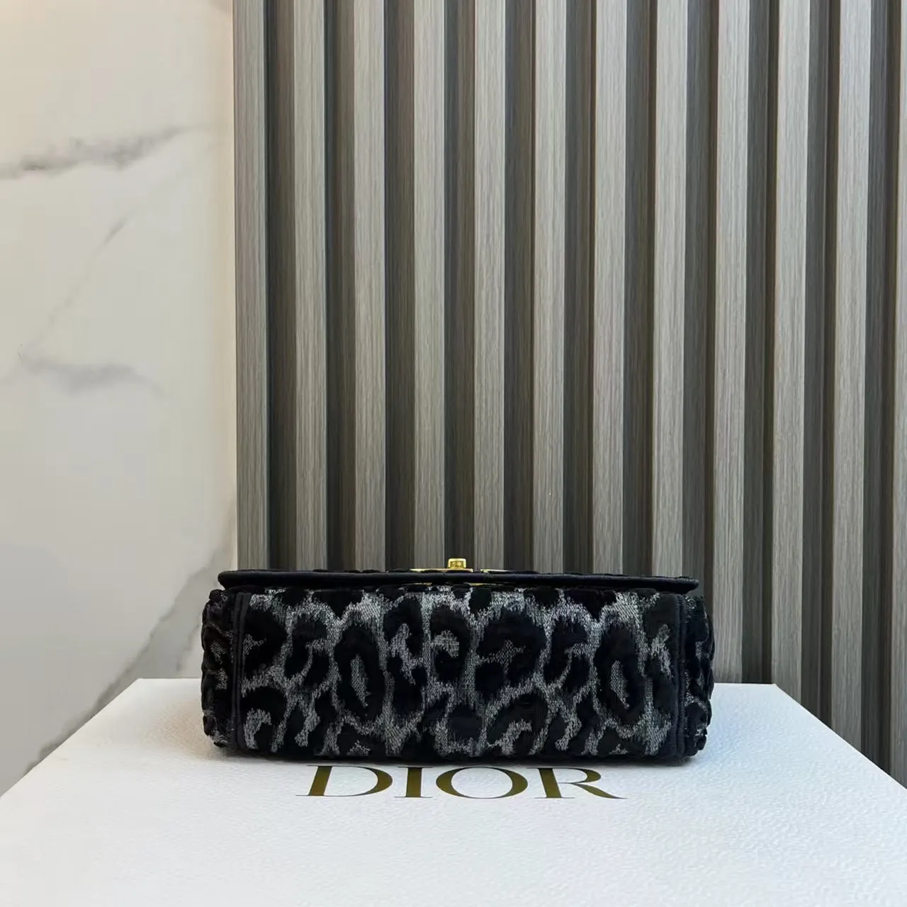 Dior Bobby Leopard Print Black Shoulder Bag