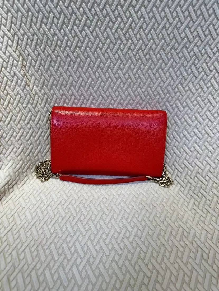 Dolce&Gabbana Miss Sicily Red Leather Shoulder Bag