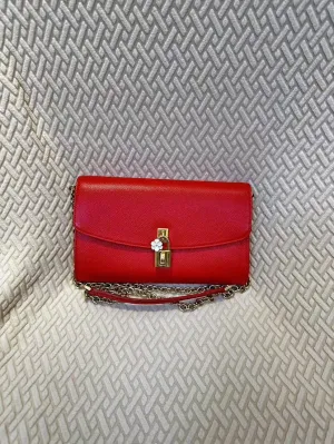 Dolce&Gabbana Miss Sicily Red Leather Shoulder Bag