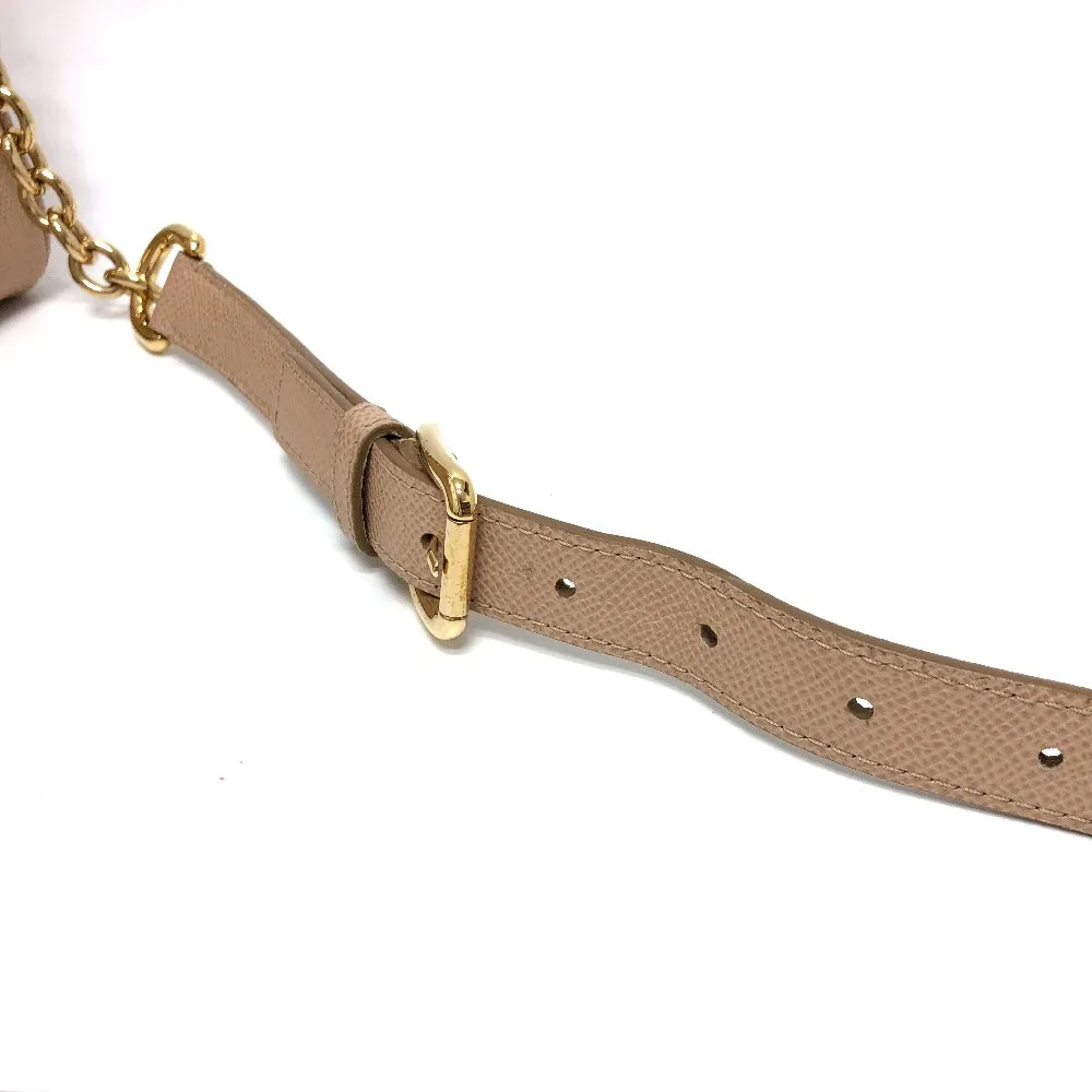 DOLCE&GABBANA Shoulder Bag leather beige sicily plate Women Used