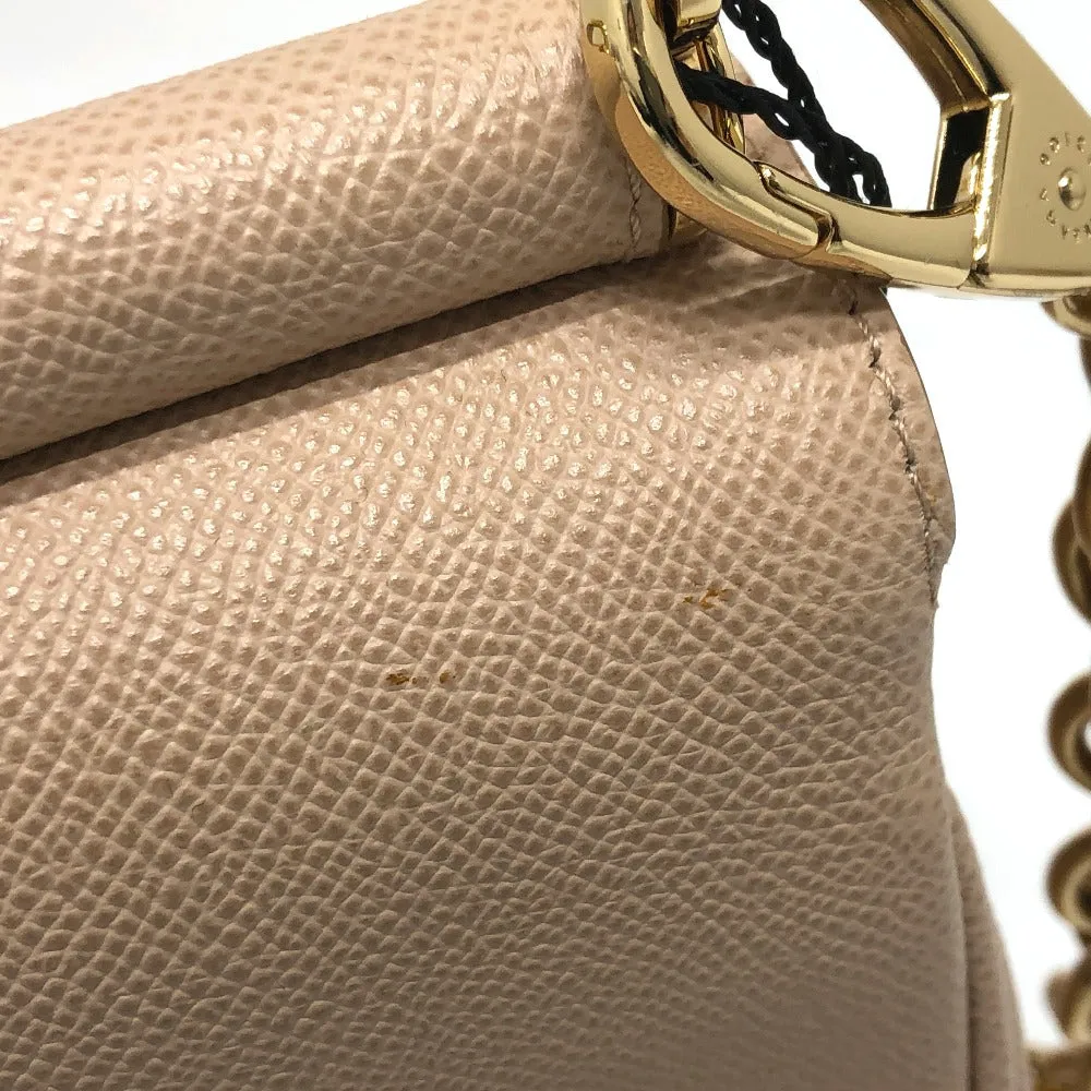 DOLCE&GABBANA Shoulder Bag leather beige sicily plate Women Used