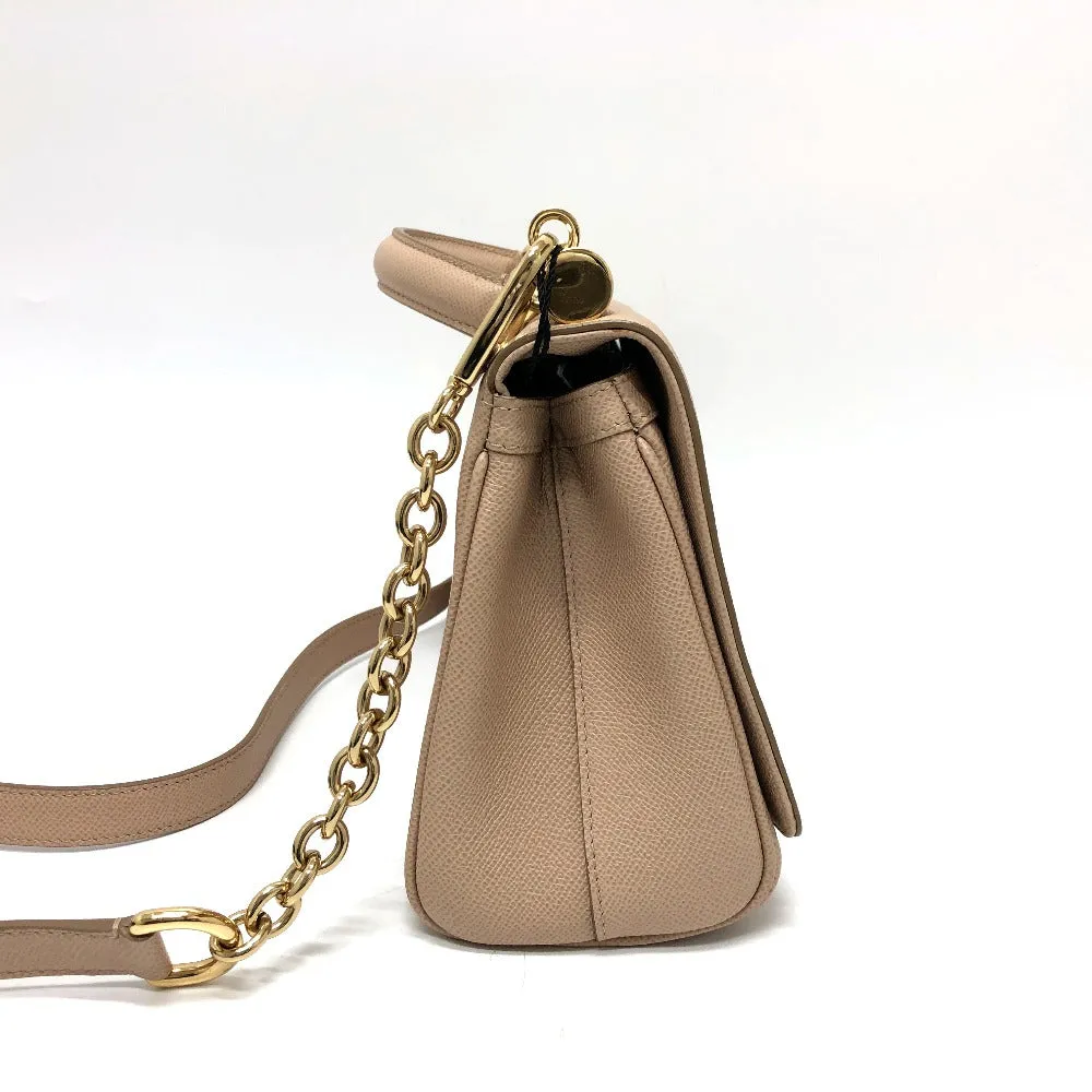 DOLCE&GABBANA Shoulder Bag leather beige sicily plate Women Used