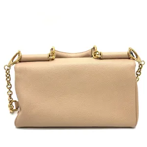 DOLCE&GABBANA Shoulder Bag leather beige sicily plate Women Used