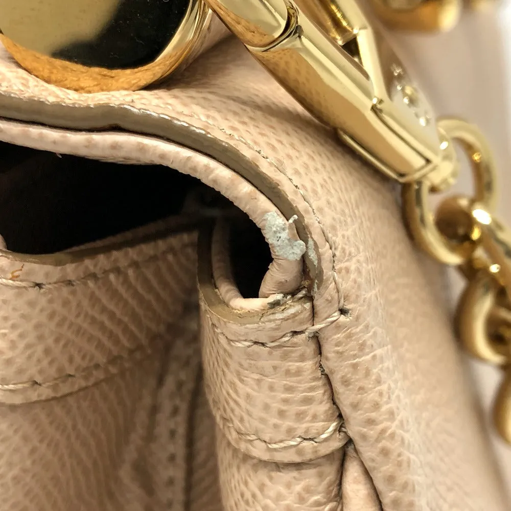 DOLCE&GABBANA Shoulder Bag leather beige sicily plate Women Used