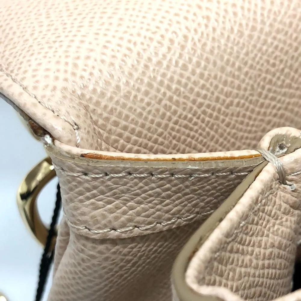 DOLCE&GABBANA Shoulder Bag leather beige sicily plate Women Used