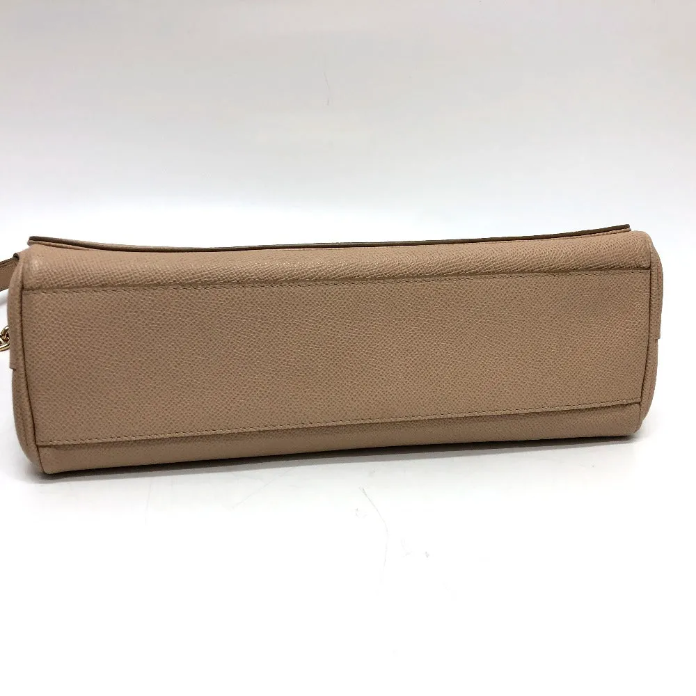 DOLCE&GABBANA Shoulder Bag leather beige sicily plate Women Used
