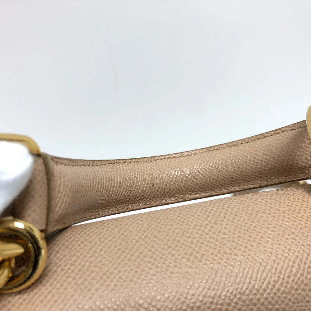 DOLCE&GABBANA Shoulder Bag leather beige sicily plate Women Used