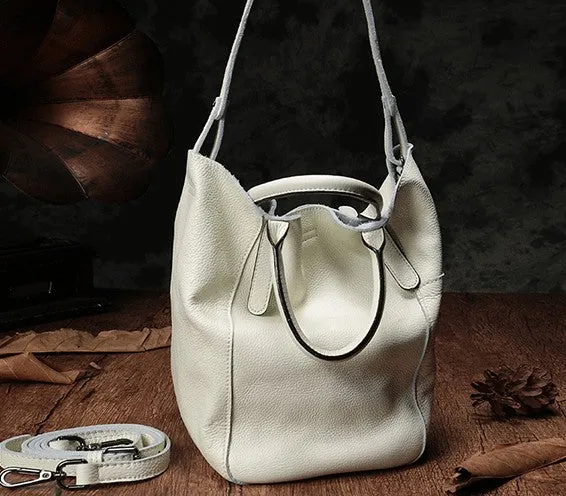 Fashion Black Leather Handbag Tote Shopper Bag White Shoulder Tote Purse For Women