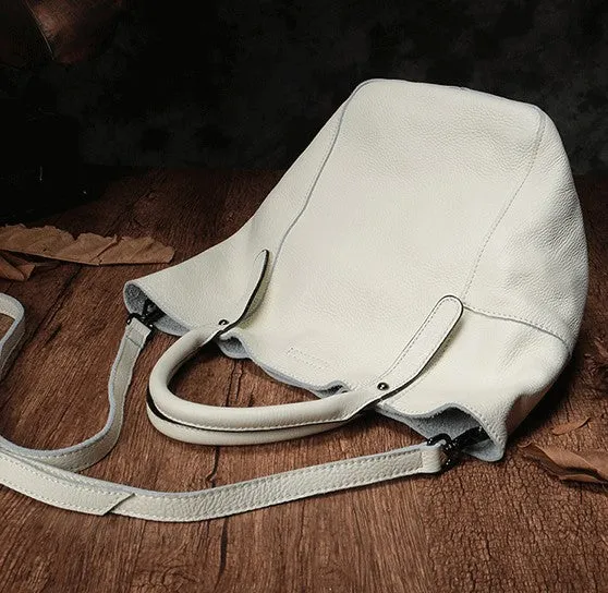 Fashion Black Leather Handbag Tote Shopper Bag White Shoulder Tote Purse For Women