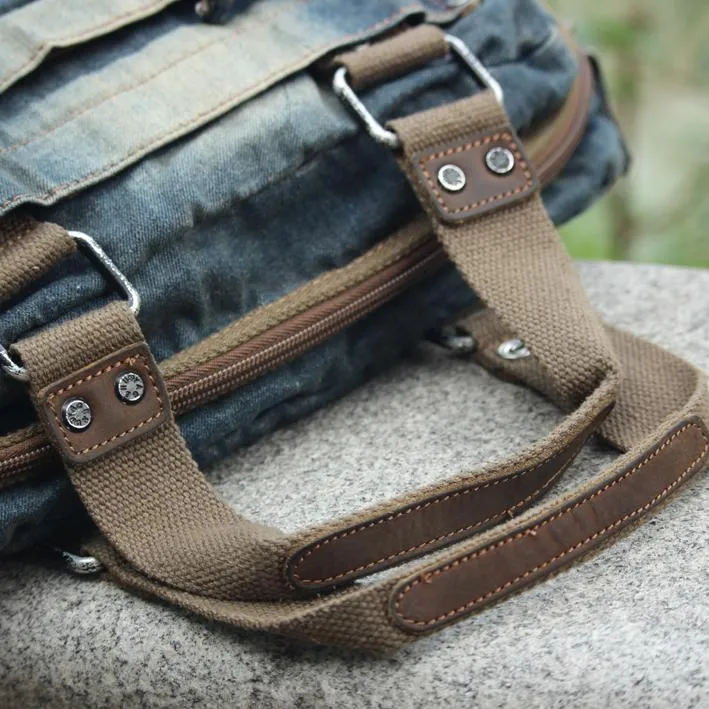 Fashion Blue Denim Mens Womens HandBag Shoulder Bags Blue Jean Messenger Bags For Women