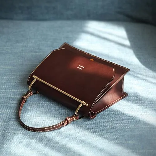 Fashion Womens Black Leather Flap Over Handbag Purse Handmade Square Crossbody Bag Shoulder Bag Purse